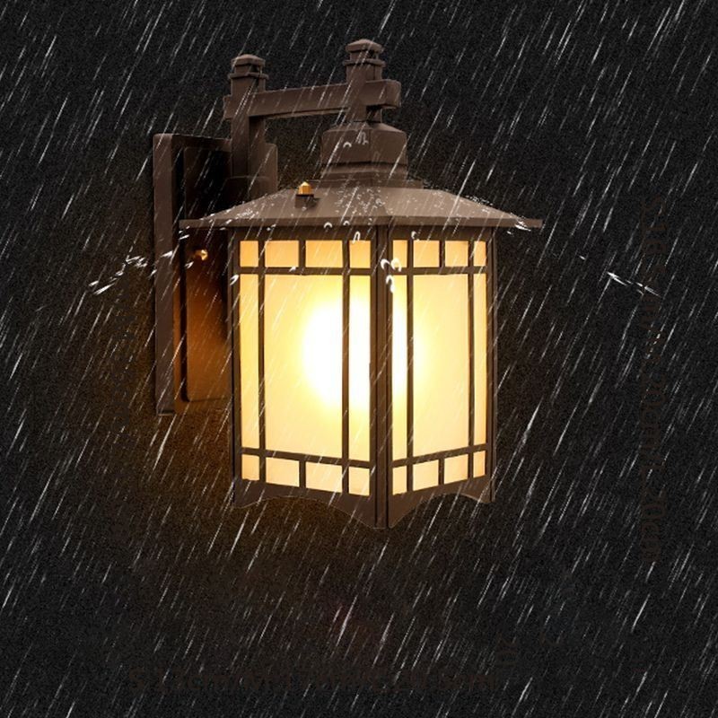 Chinese Style Outdoor Light Waterproof Pavilion Shape Wall Light Garden Balcony