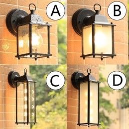 European Outdoor Wall Sconce Waterproof Square Column Wall Light Courtyard Garden Balcony