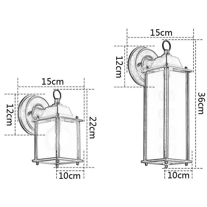 European Outdoor Wall Sconce Waterproof Square Column Wall Light Courtyard Garden Balcony
