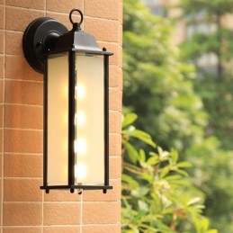 European Outdoor Wall Sconce Waterproof Square Column Wall Light Courtyard Garden Balcony