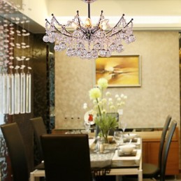 Luxuriant Crystal Chandelier with 6 Lights Pendant Chandelier