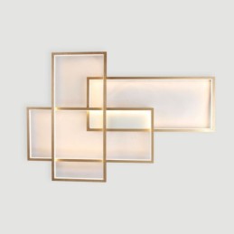 Gold Modern Comtemporary Alumilium Painting Ceiling Light Flush Mount Light with Remoter Dimmer for Living Room Bed Room (Can Also be Used as Wall Light)