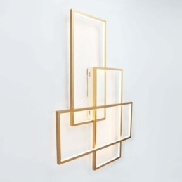 Gold Modern Comtemporary Alumilium Painting Ceiling Light Flush Mount Light with Remoter Dimmer for Living Room Bed Room (Can Also be Used as Wall Light)