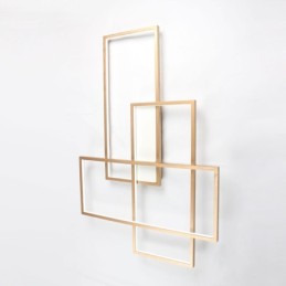 Gold Modern Comtemporary Alumilium Painting Ceiling Light Flush Mount Light with Remoter Dimmer for Living Room Bed Room (Can Also be Used as Wall Light)