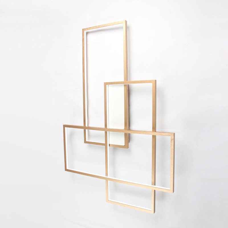 Gold Modern Comtemporary Alumilium Painting Ceiling Light Flush Mount Light with Remoter Dimmer for Living Room Bed Room (Can Also be Used as Wall Light)