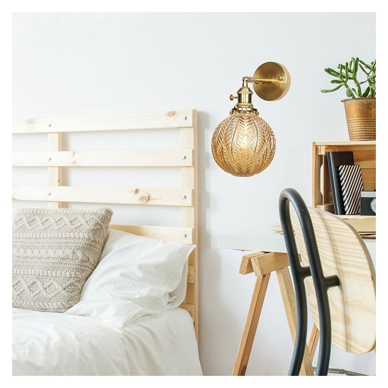 Modern Bean Wall Light with Ball Glass Shade