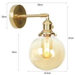 Modern Bean Wall Light with Ball Glass Shade