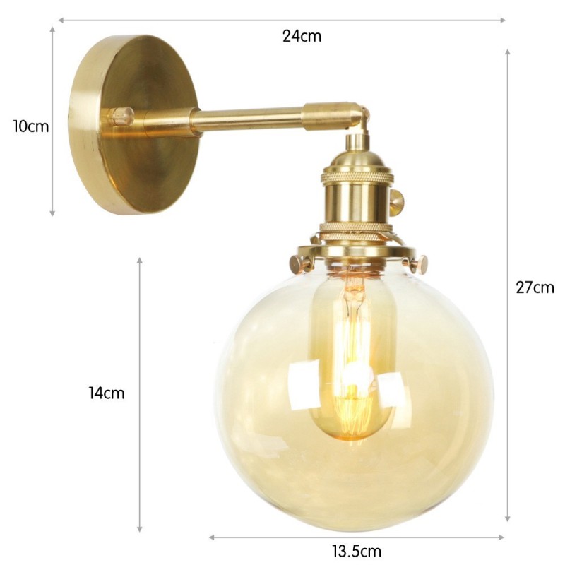 Modern Bean Wall Light with Ball Glass Shade