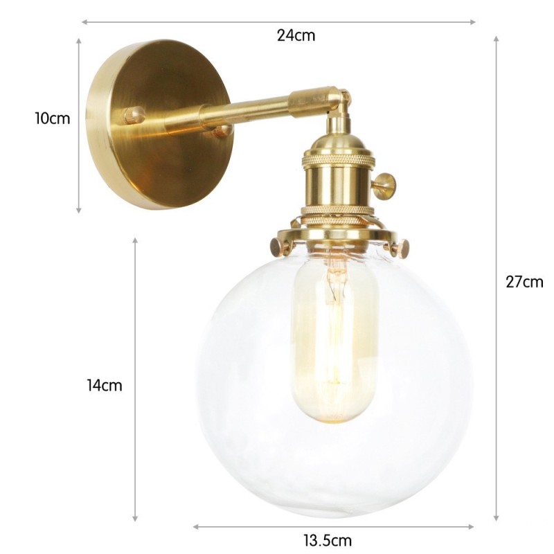 Modern Bean Wall Light with Ball Glass Shade