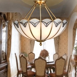 Vintage Solid Brass Lotus Chandelier