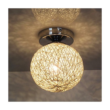 Modern Contemporary Lantern Globe Chrome Metal Flush Mount