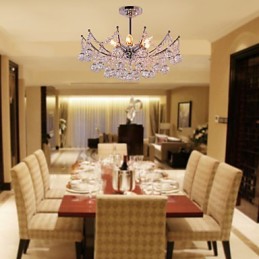 Luxuriant Crystal Chandelier with 6 Lights Pendant Chandelier