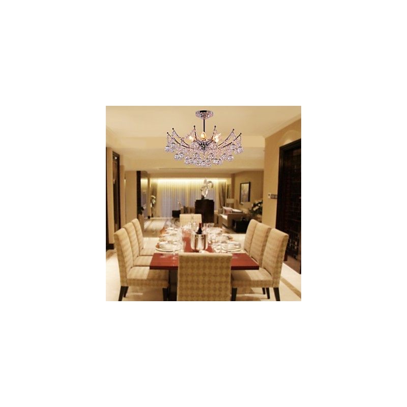 Luxuriant Crystal Chandelier with 6 Lights Pendant Chandelier