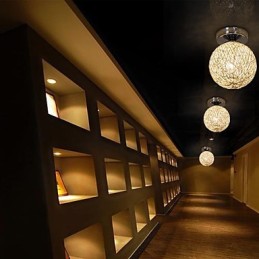 Modern Contemporary Lantern Globe Chrome Metal Flush Mount