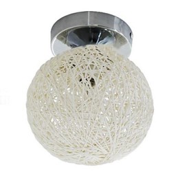 Modern Contemporary Lantern Globe Chrome Metal Flush Mount