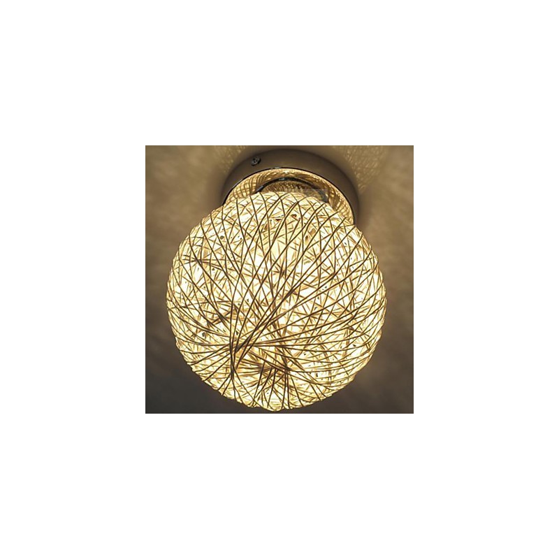 Modern Contemporary Lantern Globe Chrome Metal Flush Mount