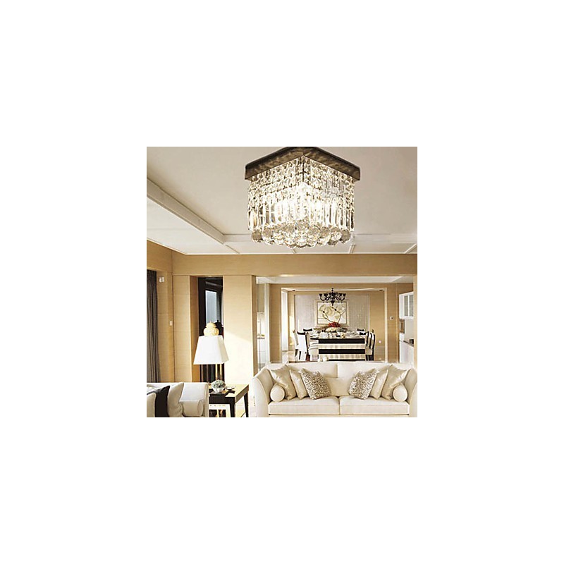 Modern Contemporary Crystal Metal Flush Mount
