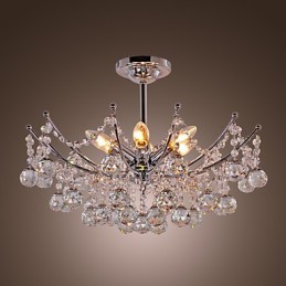 Luxuriant Crystal Chandelier with 6 Lights Pendant Chandelier