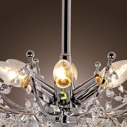 Luxuriant Crystal Chandelier with 6 Lights Pendant Chandelier