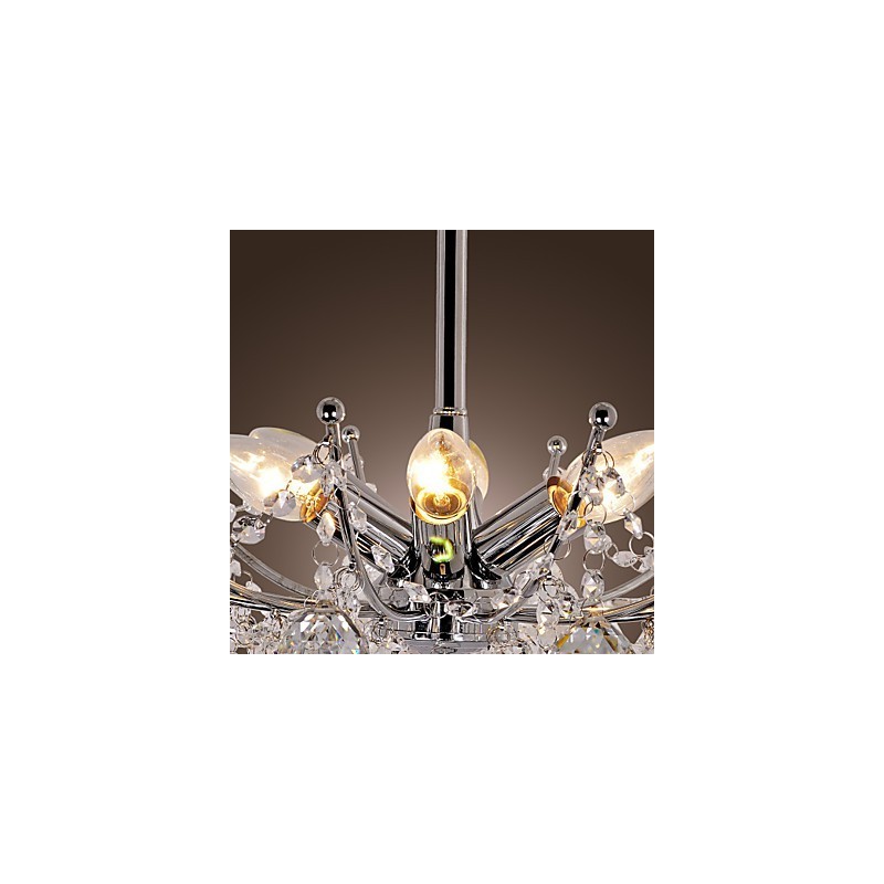 Luxuriant Crystal Chandelier with 6 Lights Pendant Chandelier