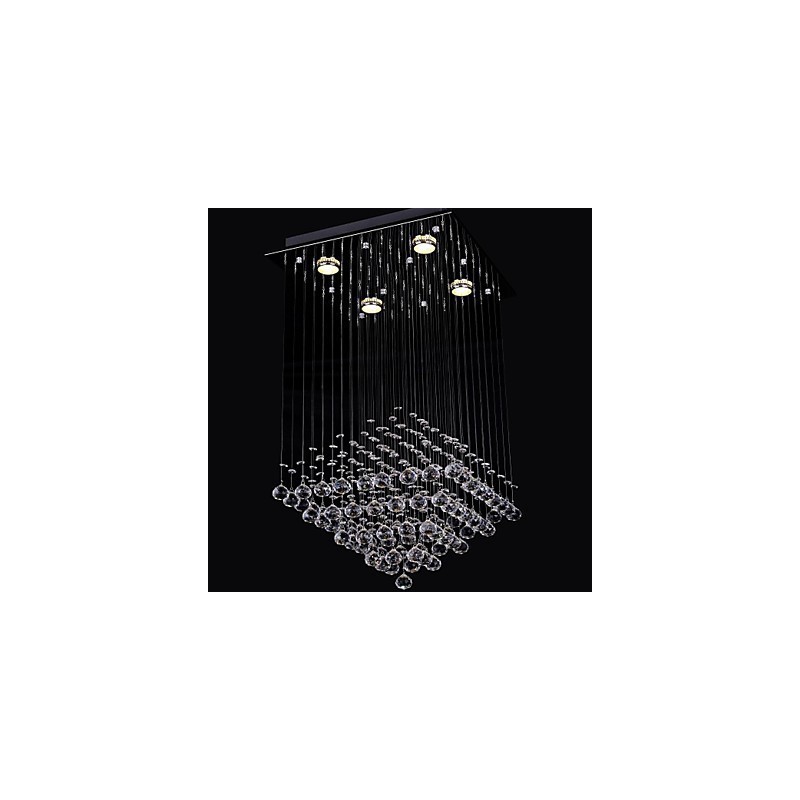 Clear Crystal 4 Lights Flush Mount In Simple Design