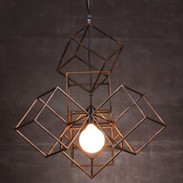 Pendant 1 Light Vintage Minimalist Iron Painting Chandelier
