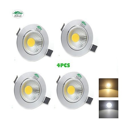 4PCS Zweihnder 3W 300Lm COB Ceiling Lamp Downlight Warm White Light