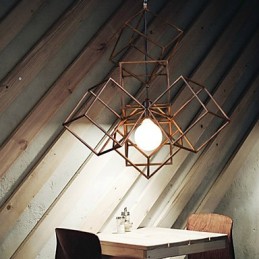 Pendant 1 Light Vintage Minimalist Iron Painting Chandelier