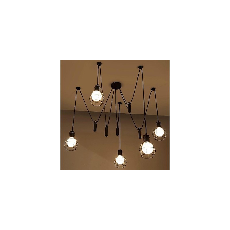 Traditional Classic Vintage Retro Lantern Country Mini Style Painting Metal Pendant Light Dining