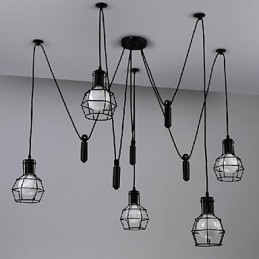 Traditional Classic Vintage Retro Lantern Country Mini Style Painting Metal Pendant Light Dining