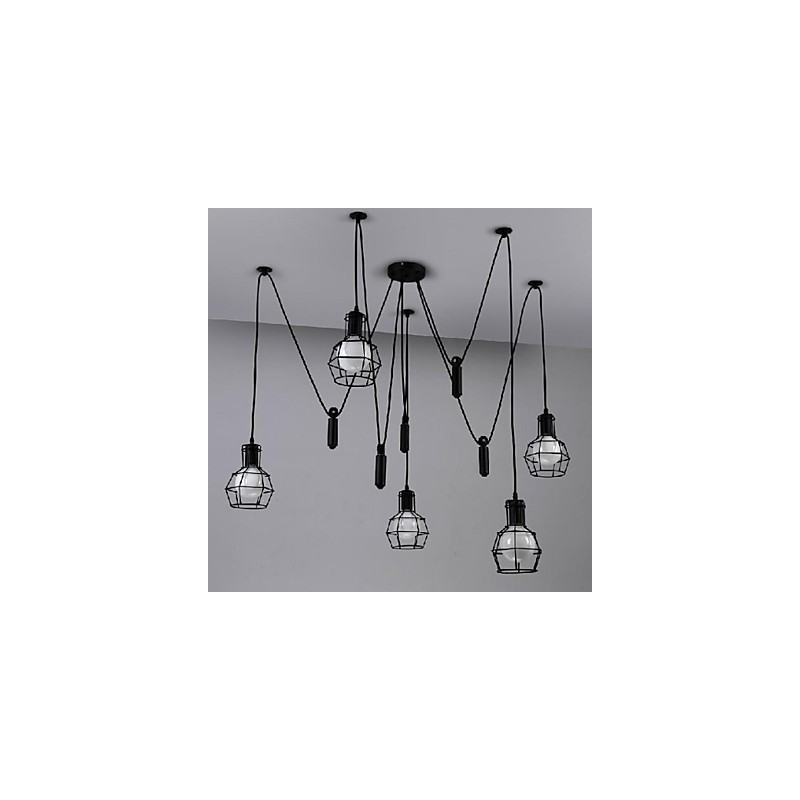 Traditional Classic Vintage Retro Lantern Country Mini Style Painting Metal Pendant Light Dining