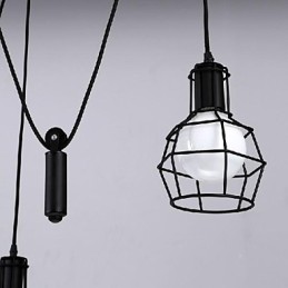 Traditional Classic Vintage Retro Lantern Country Mini Style Painting Metal Pendant Light Dining