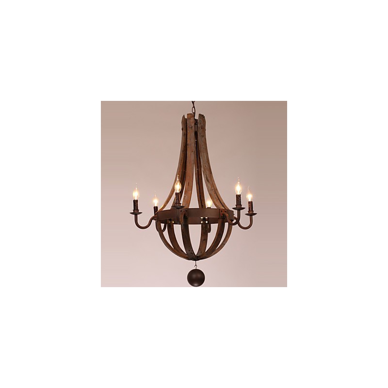 Chandelier 6 lights Vintage Retro Country Living Dining Garage Metal