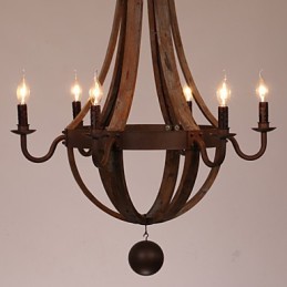 Chandelier 6 lights Vintage Retro Country Living Dining Garage Metal