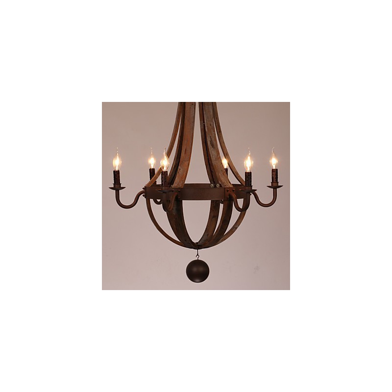Chandelier 6 lights Vintage Retro Country Living Dining Garage Metal