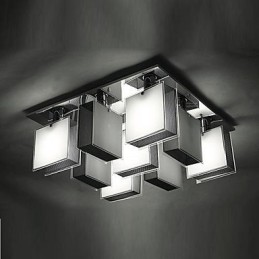 Modern Contemporary Chrome Metal Flush Mount