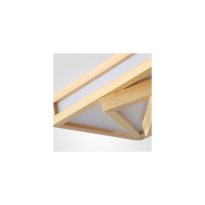 Modern Contemporary Mini Style Painting Wood Bamboo Flush Mount