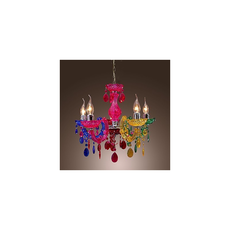 Traditional Classic Crystal Chrome Acrylic Chandelier