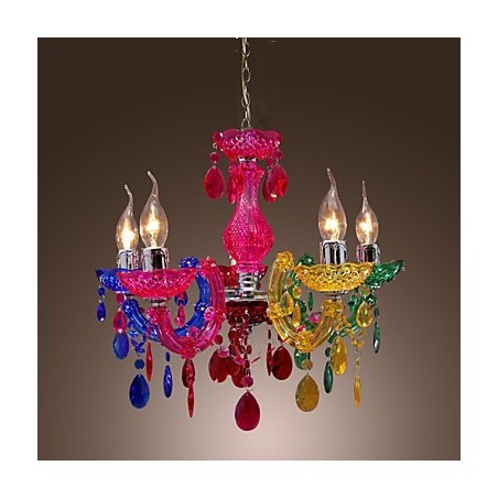 Traditional Classic Crystal Chrome Acrylic Chandelier