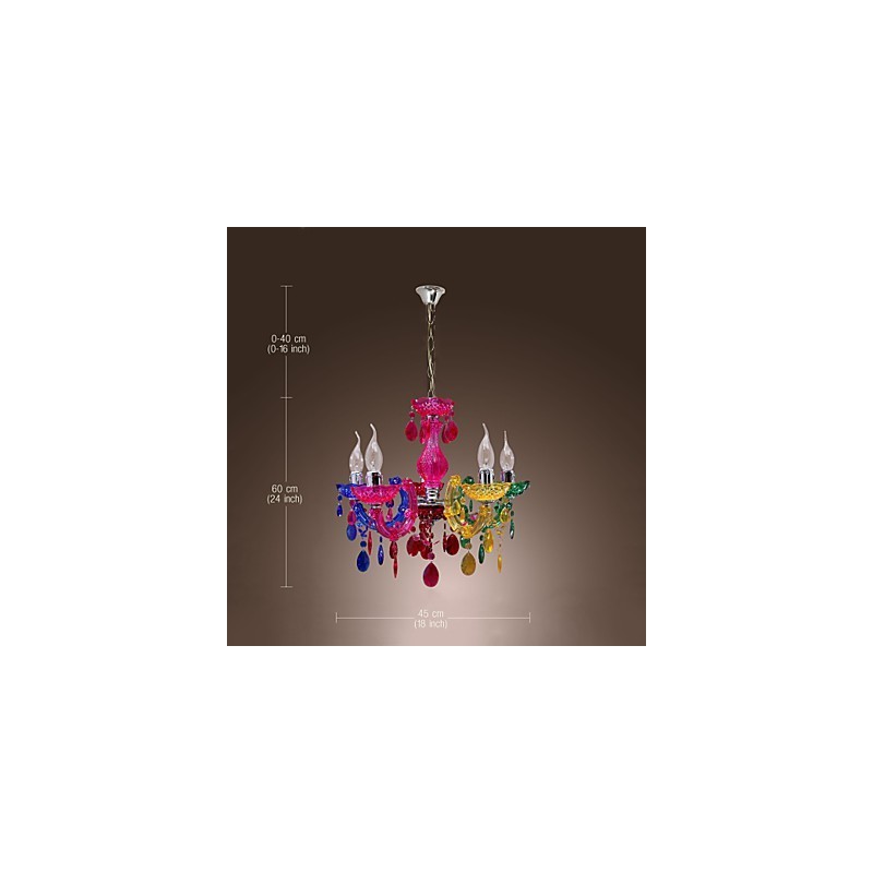 Traditional Classic Crystal Chrome Acrylic Chandelier