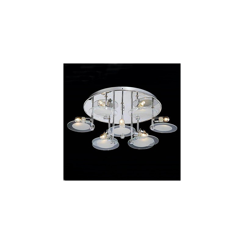 Modern Stainless Steel Flush Mount with 9 Lights