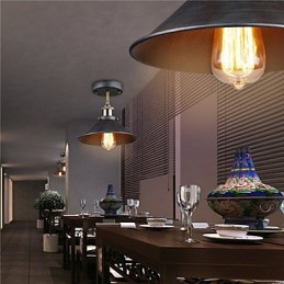 Vintage Mini Edison Ceiling Light 1 Light Metal Flush Mount