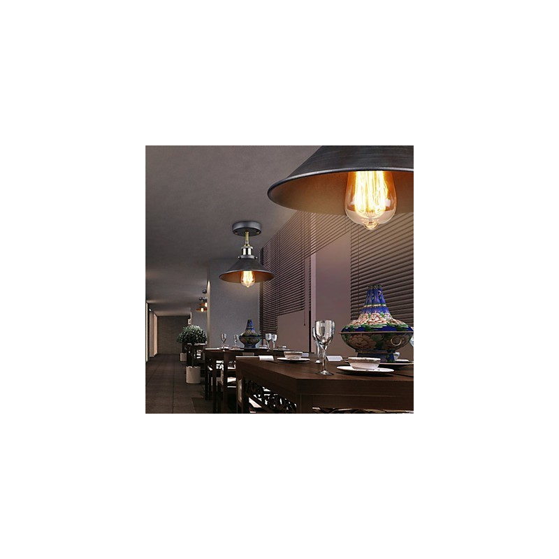 Vintage Mini Edison Ceiling Light 1 Light Metal Flush Mount