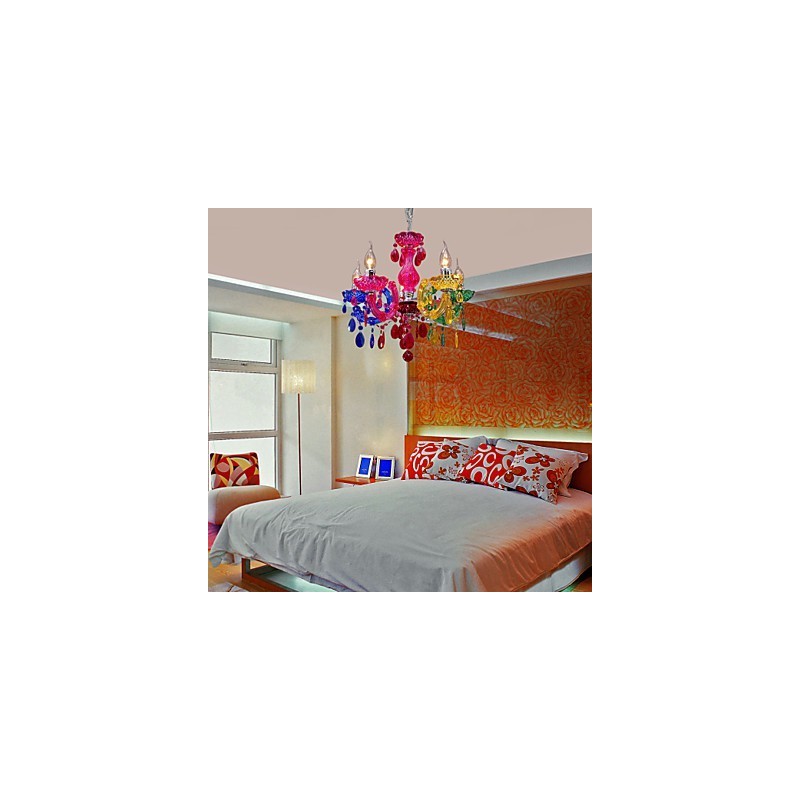 Traditional Classic Crystal Chrome Acrylic Chandelier