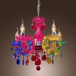 Traditional Classic Crystal Chrome Acrylic Chandelier
