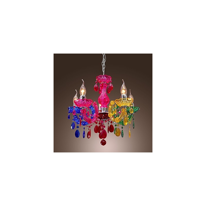 Traditional Classic Crystal Chrome Acrylic Chandelier