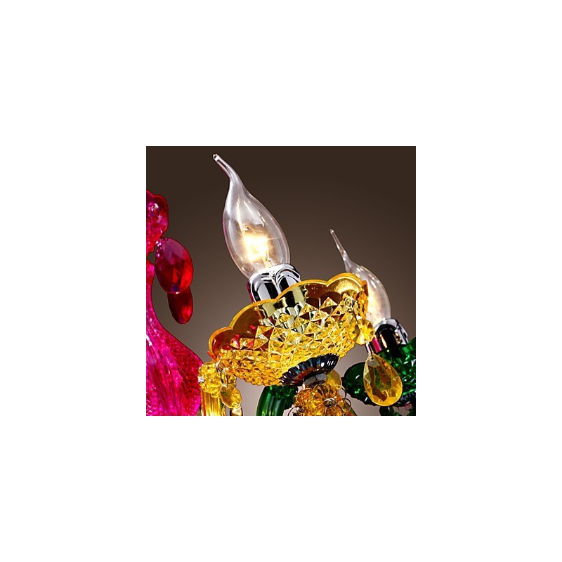 Traditional Classic Crystal Chrome Acrylic Chandelier