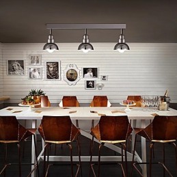 Flush Mount Trinal head Light White Glass Aluminum Frame Fashion Modern