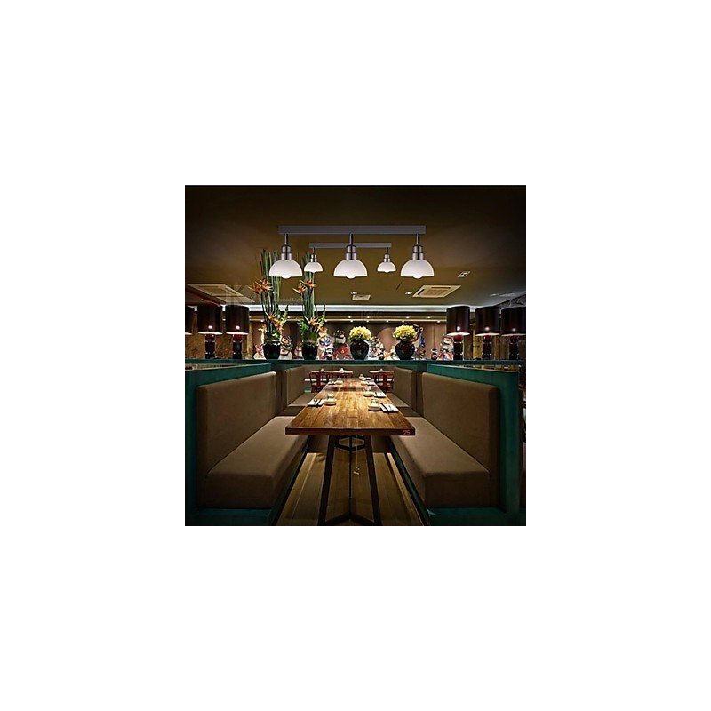 Flush Mount Trinal head Light White Glass Aluminum Frame Fashion Modern