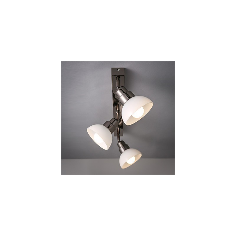 Flush Mount Trinal head Light White Glass Aluminum Frame Fashion Modern